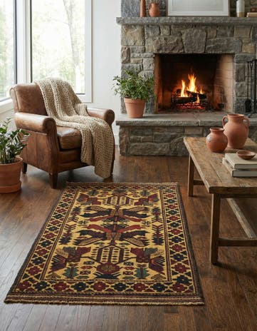 2' 9 x 4' 8 Hand Knotted Sumak Wool Rug