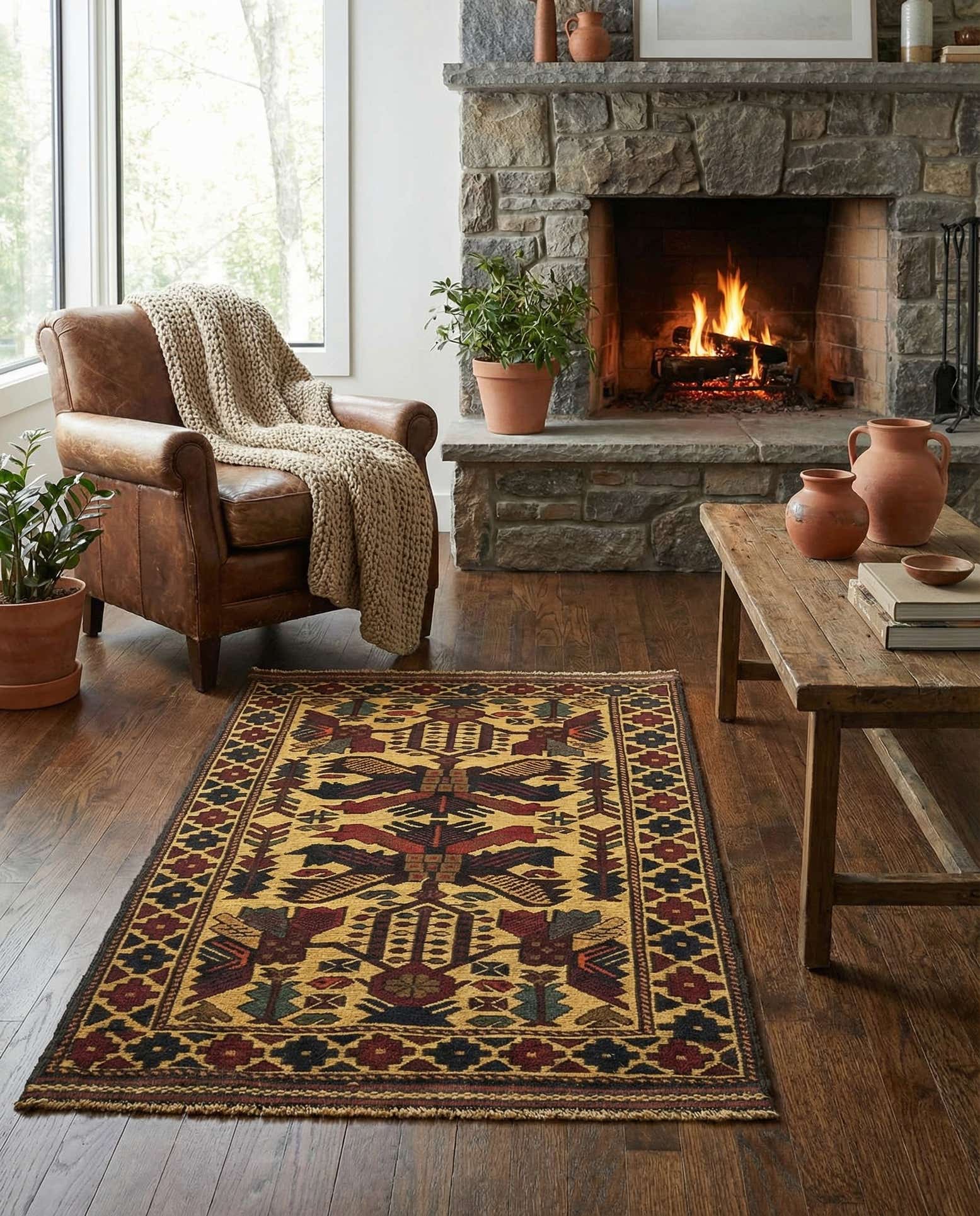 2' 9 x 4' 8 Hand Knotted Sumak Wool Rug