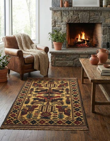 2' 9 x 4' 8 Hand Knotted Sumak Wool Rug
