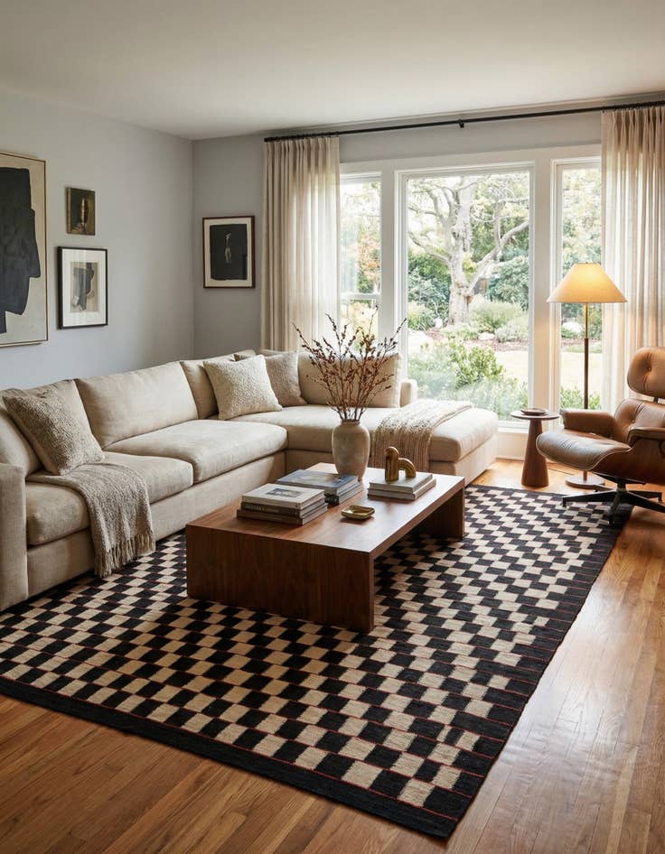 Detail image of 6' 9 x 9' 6  Hand Woven Kilim Modern Wool Rug