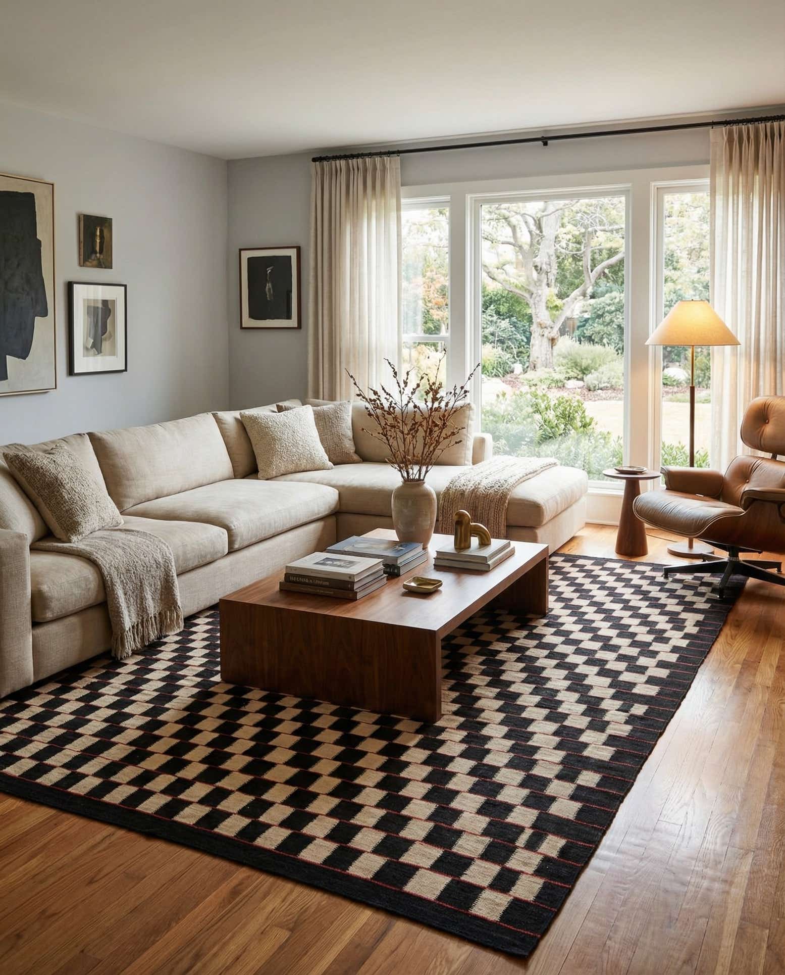 6' 9 x 9' 6 Hand Woven Kilim Modern Wool Rug