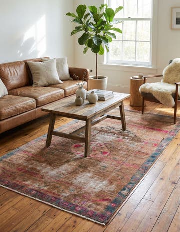 3' 6 x 6' 9 Hand Knotted Ultra Vintage Persian Wool Rug
