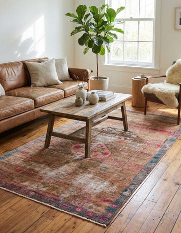 3' 6 x 6' 9 Hand Knotted Ultra Vintage Persian Wool Rug