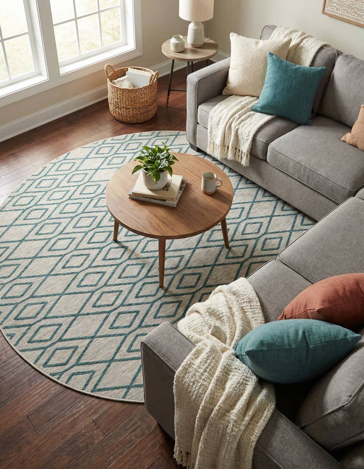 Detail image of 7' 10 x 10'  Washable Jill Zarin Turks and Caicos Indoor / Outdoor Oval Rug