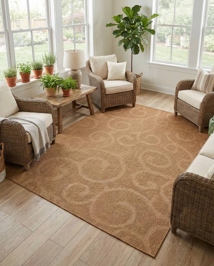Detail image of 8' x 11' 4 Easy-Clean Botanical Indoor / Outdoor Rug