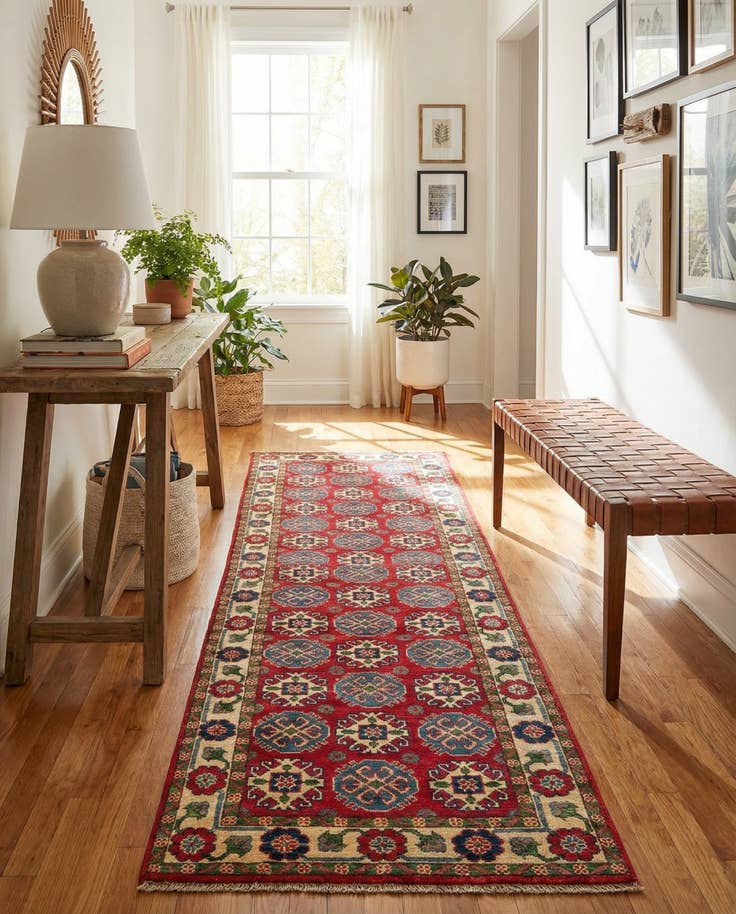 Detail image of 2' 10 x 9' 6 Hand Knotted Kazak Runner Rug