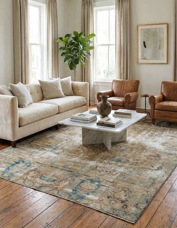 7' 2 x 10' Hand Knotted Ultra Vintage Persian Wool Rug