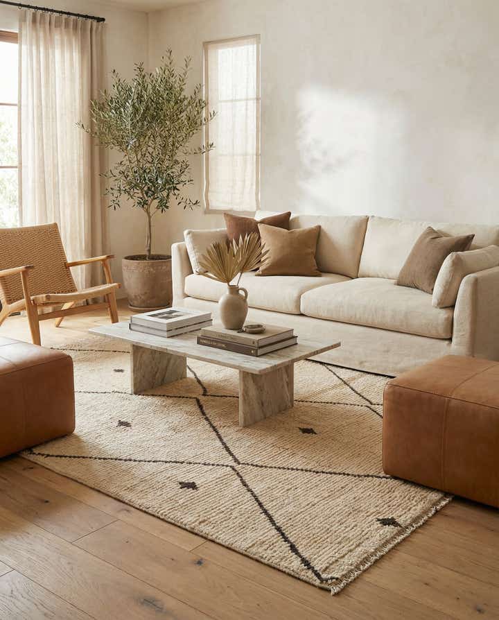 6' 2 x 9' 3 Hand Knotted Moroccan Wool Rug