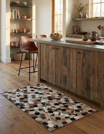 2' x 3' Cowhide Leather Rug
