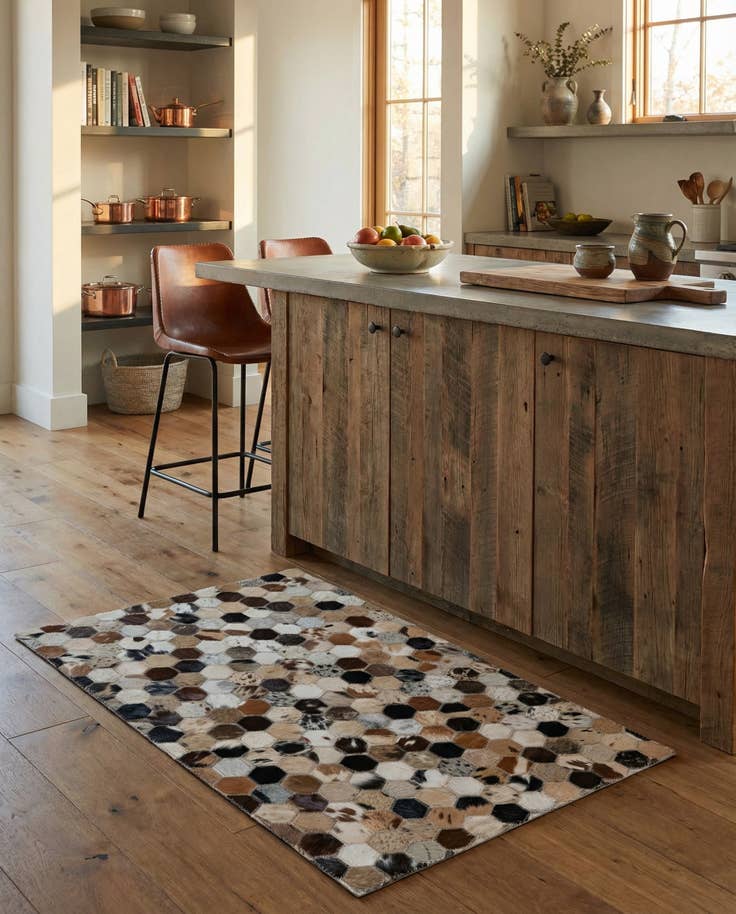Detail image of 2' x 3' Cowhide Leather Rug