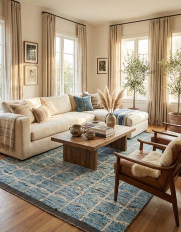 8' 1 x 9' 7 Hand Knotted Moroccan Wool Rug