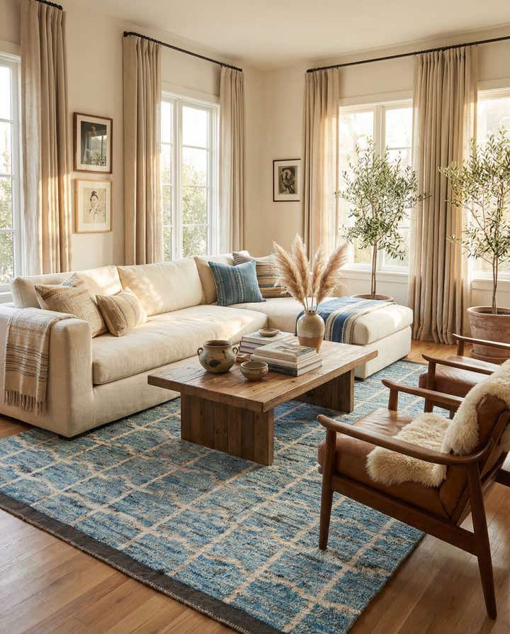 8' 1 x 9' 7 Hand Knotted Moroccan Wool Rug