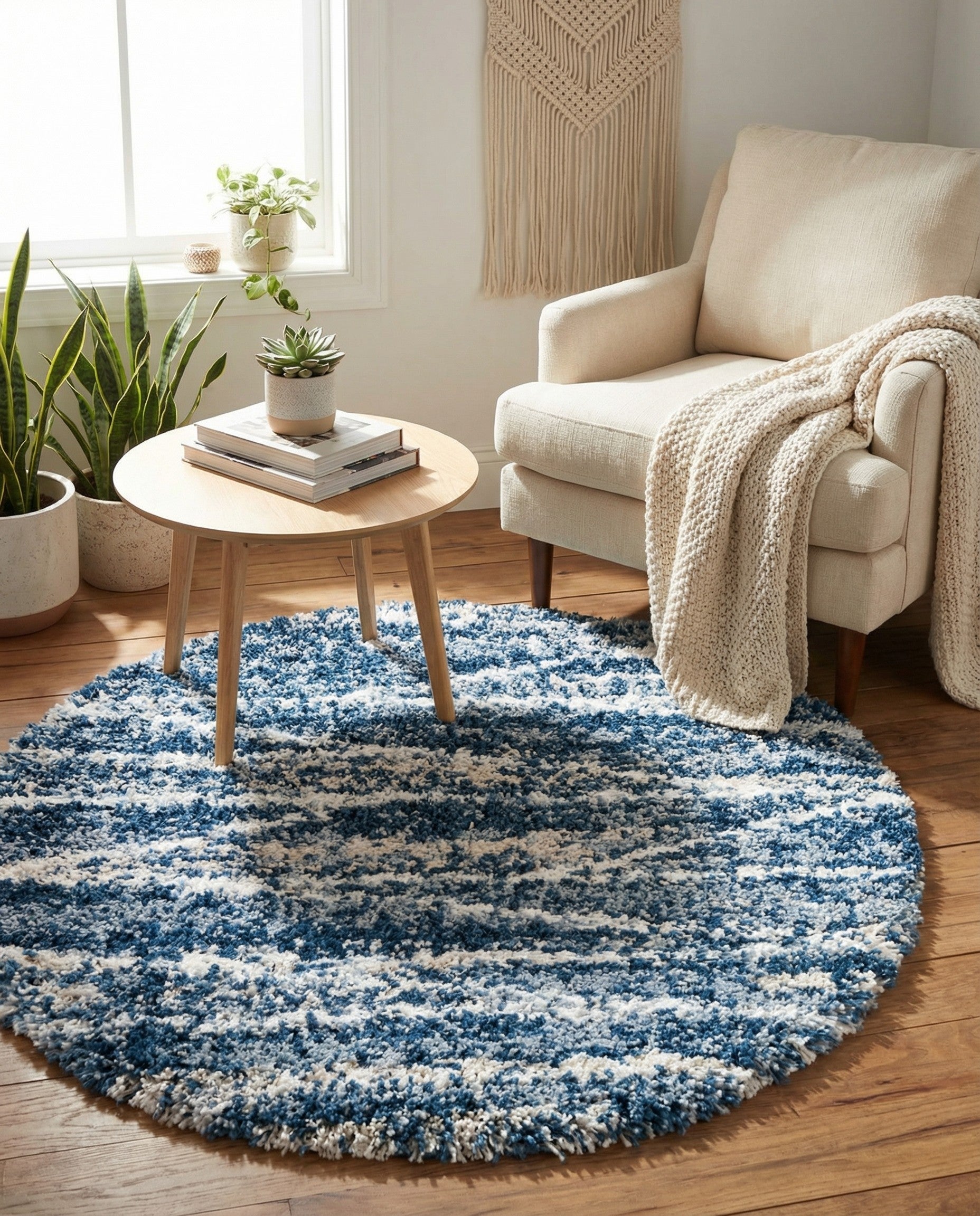  3' 3 x 3' 3 Serenity Shag Round Rug