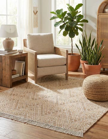 5' 1 x 5' 1 Handmade Braided Jute Square Rug