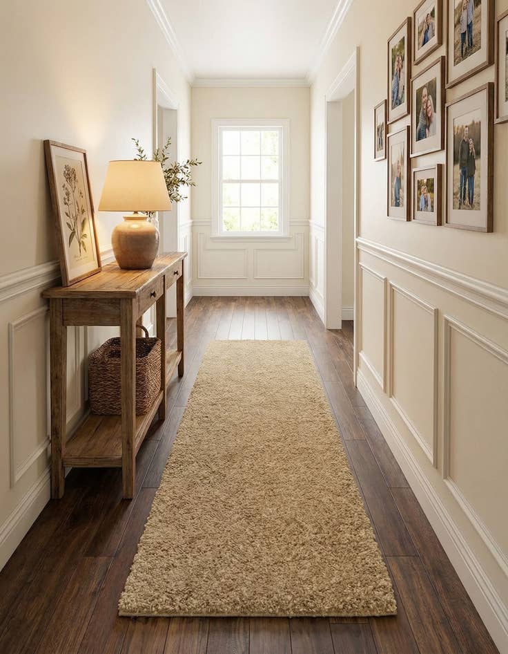 Detail image of  2' 7 x 13' Soft Solid Shag Runner Rug