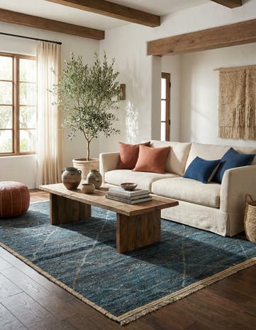 5' 2 x 8' 7 Hand Knotted Moroccan Wool Rug