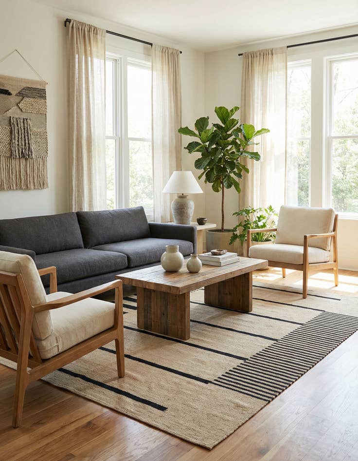 Detail image of 3' 5 x 5'  Hand Woven Kilim Modern Wool Rug