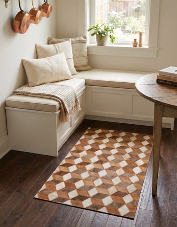 2' x 3' Cowhide Leather Rug