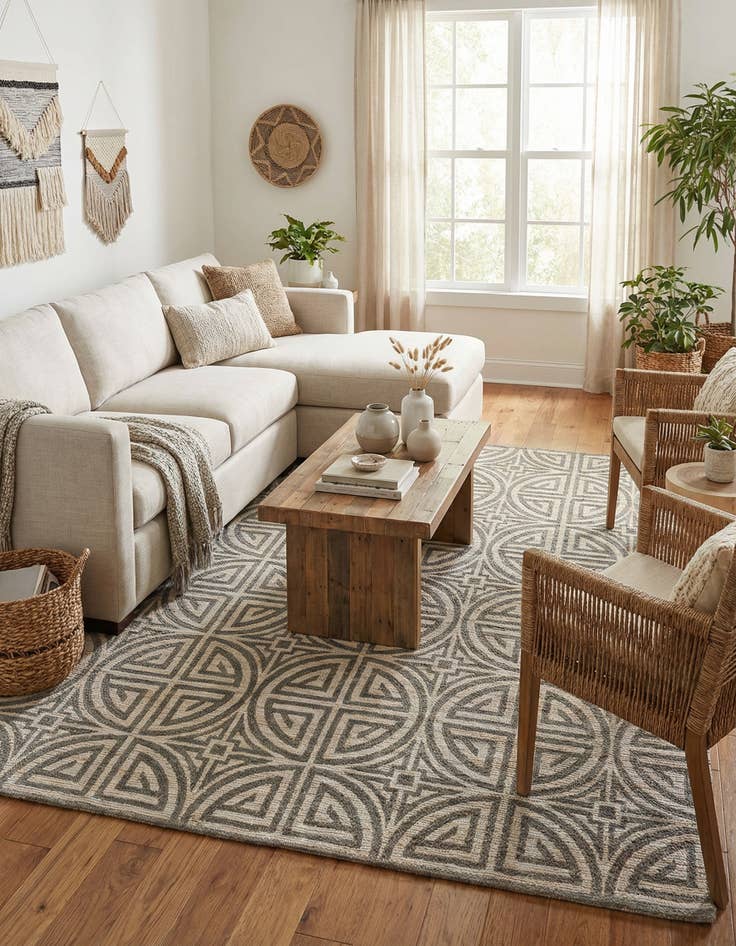 Detail image of 9' x 12' Hand Woven Chenille Jute Rug