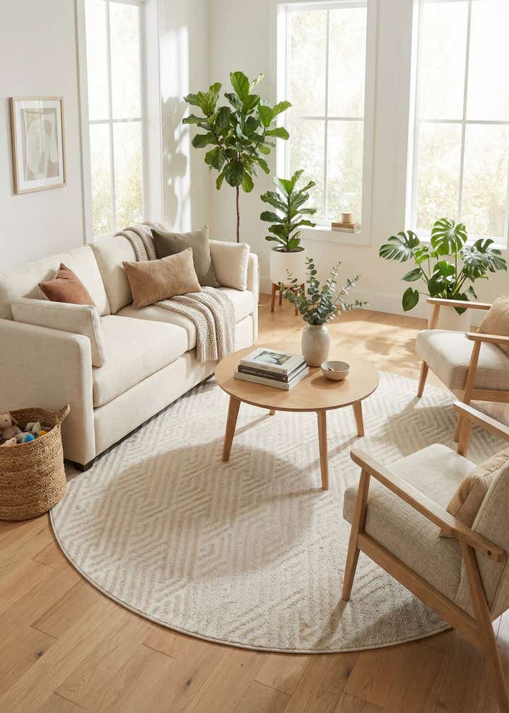 8' x 8' Easy-Clean Sabrina Soto Hudson Indoor / Outdoor Round Rug