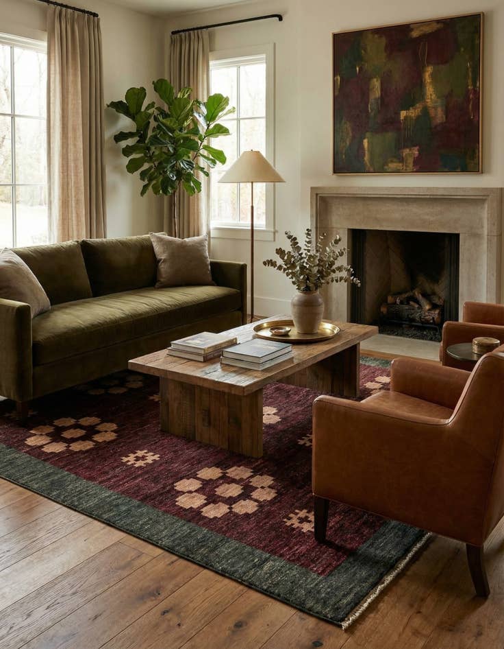 Detail image of 5' x 6' 5  Hand Knotted Modern Ziegler Rug