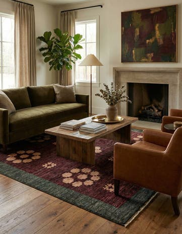 5' x 6' 5 Hand Knotted Modern Ziegler Rug