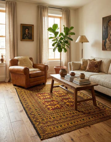 4' x 6' Hand Woven Kilim Afghan Wool Rug