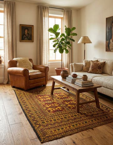 4' x 6' Hand Woven Kilim Afghan Wool Rug