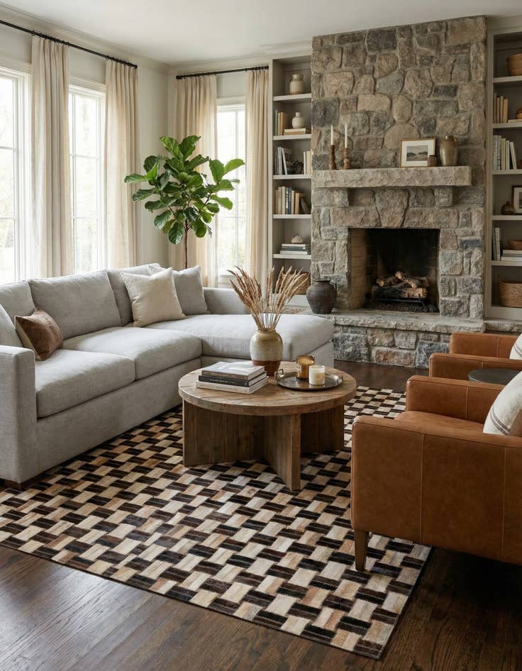 Detail image of 3' 11 x 5' 11 Cowhide - Patchwork Rug