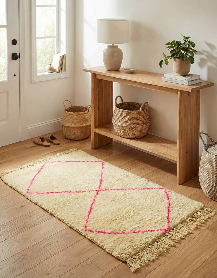 Detail image of 3' 2 x 5' 2  Hand Knotted Moroccan Wool Rug