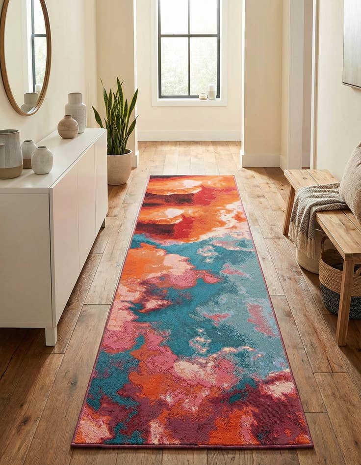 Detail image of  2' 7 x 12'  Washable Modern Indoor / Outdoor Runner Rug