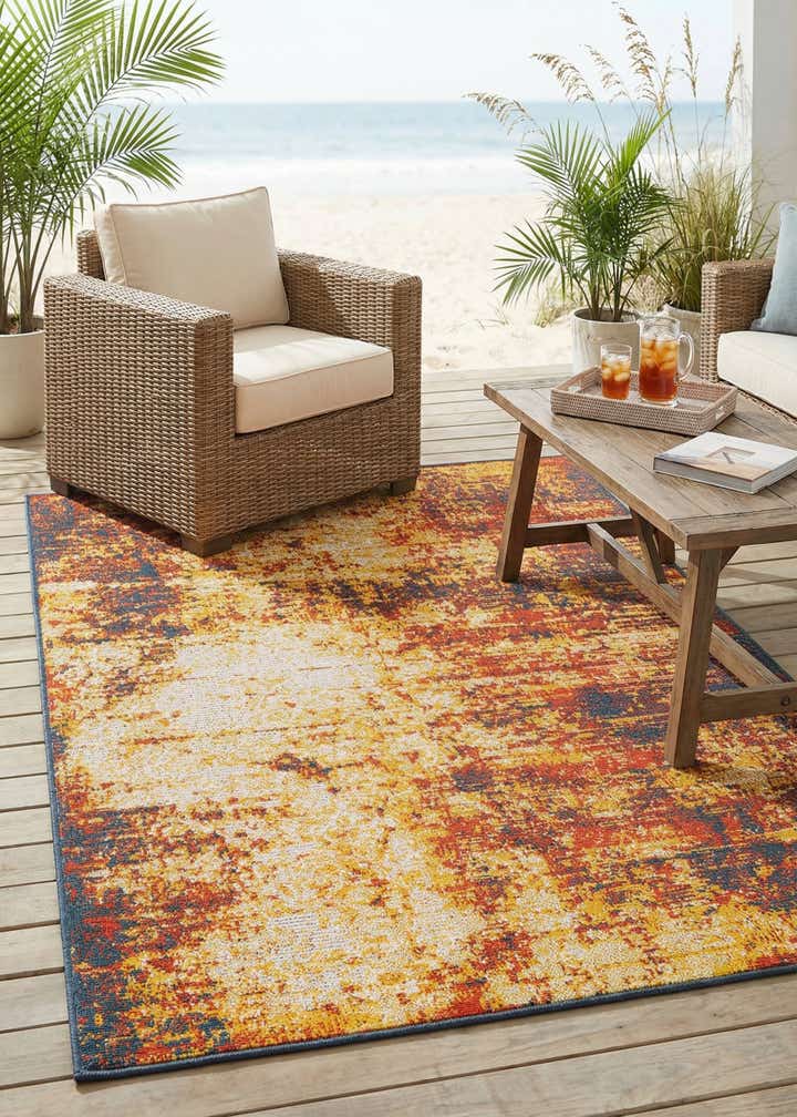 4' x 6' Easy-Clean Coastal Indoor / Outdoor Rug