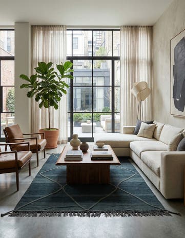 4' 4 x 6' Hand Woven Kilim Modern Wool Rug