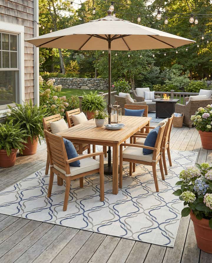 9' x 12' Easy-Clean Trellis Indoor / Outdoor Rug