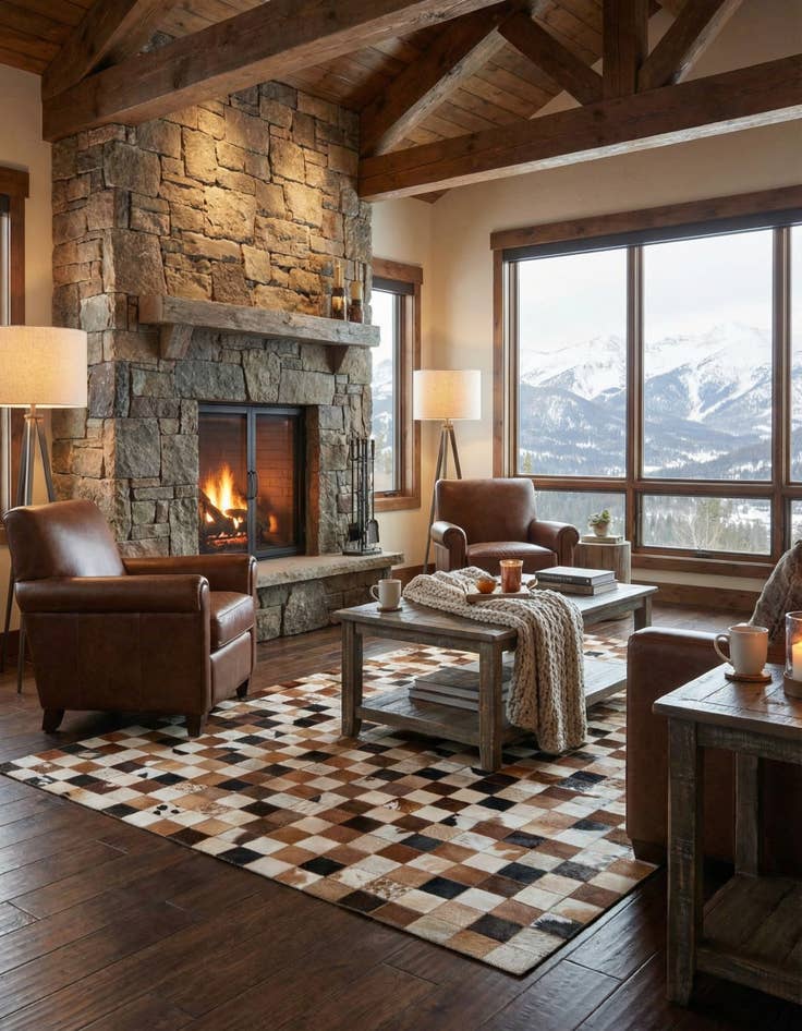 Detail image of  5' x 8' Cowhide Leather Rug