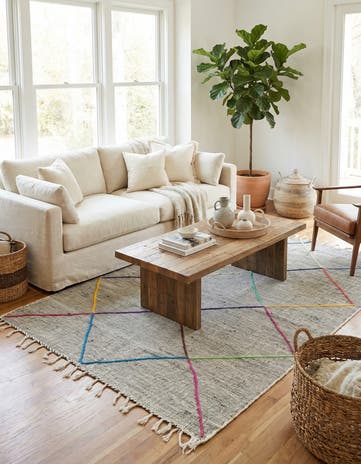 6' 4 x 9' 2 Hand Knotted Moroccan Wool Rug