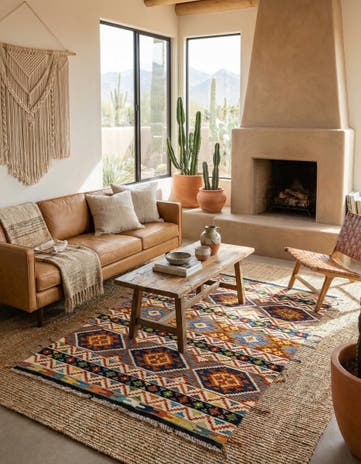 4' x 5' 9 Hand Knotted Marok Kilim Rug