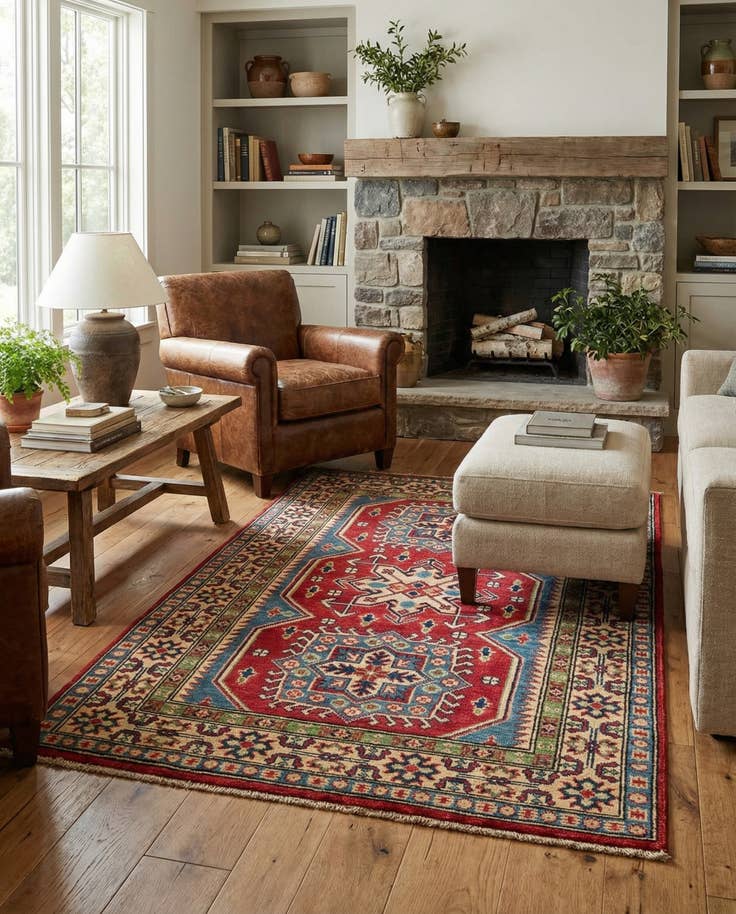 Detail image of 3' 3 x 5' 1 Hand Knotted Kazak Rug