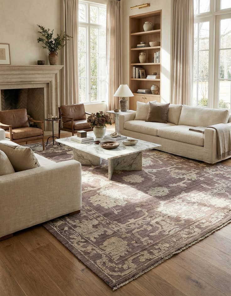 Detail image of  9' 1 x 12' 4  Hand Knotted Oushak Wool Rug