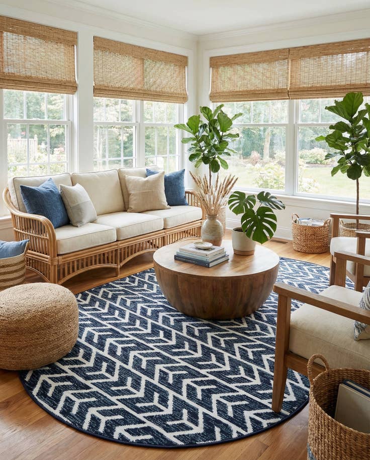 Detail image of 5' x 8' Easy-Clean Sabrina Soto Aston Indoor / Outdoor Oval Rug