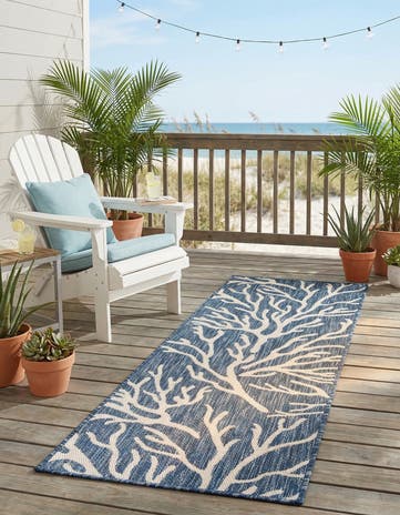 2' x 6' Easy-Clean Coastal Indoor / Outdoor Runner Rug