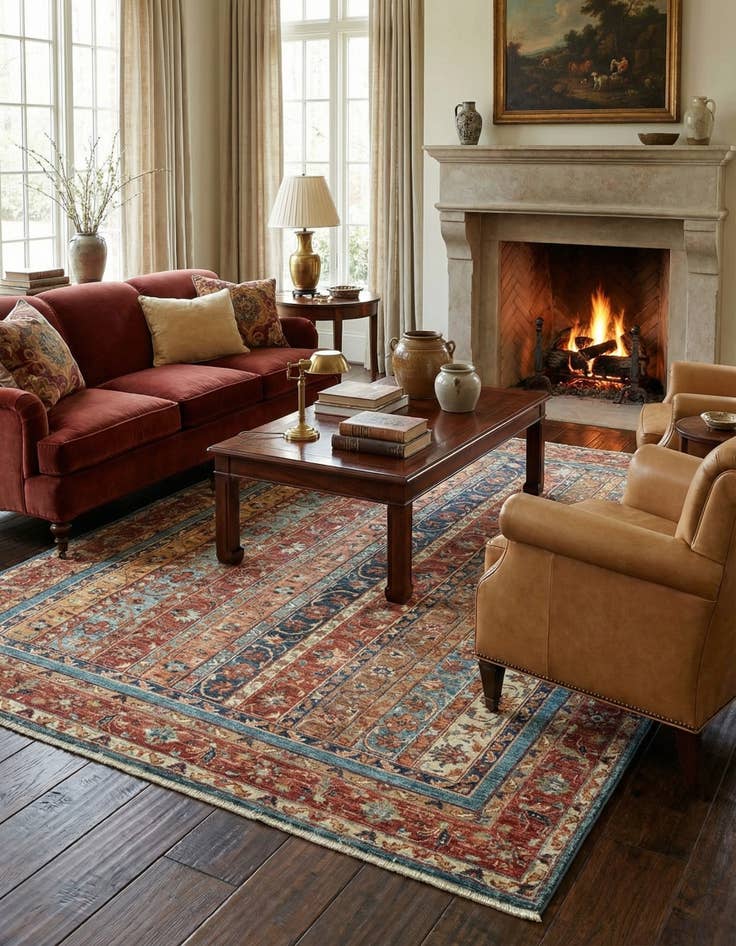 Detail image of  5' x 6' 6  Hand Knotted Ariana Ziegler Rug