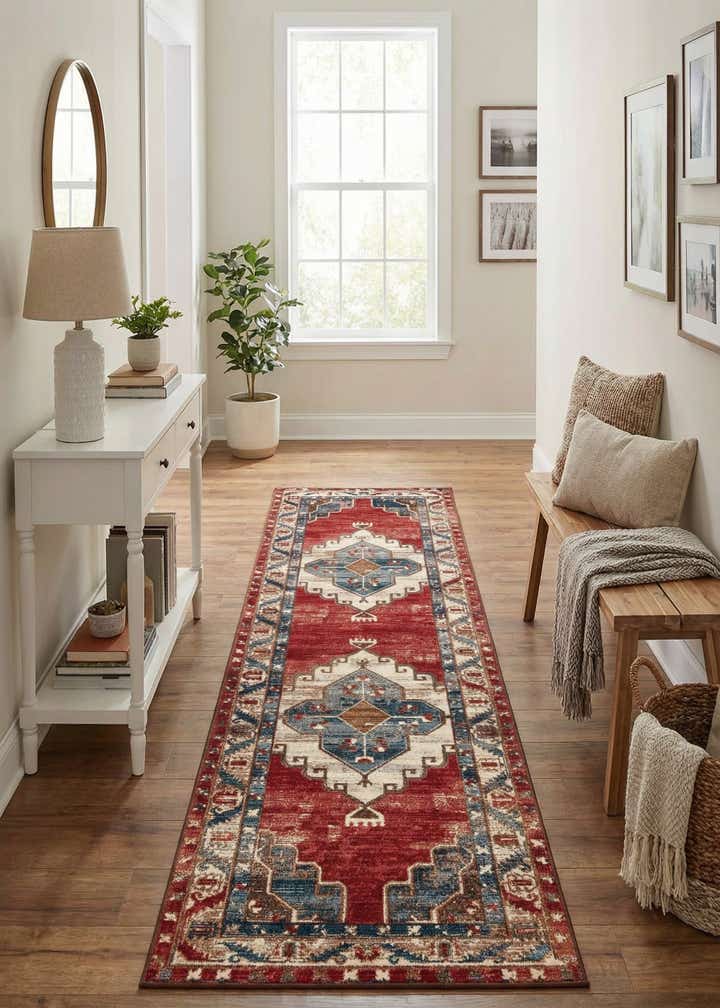 2' 7 x 10' Easy-Clean Traditional Indoor / Outdoor Runner Rug