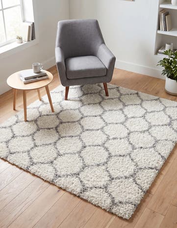 6' x 6' Lattice Shag Square Rug