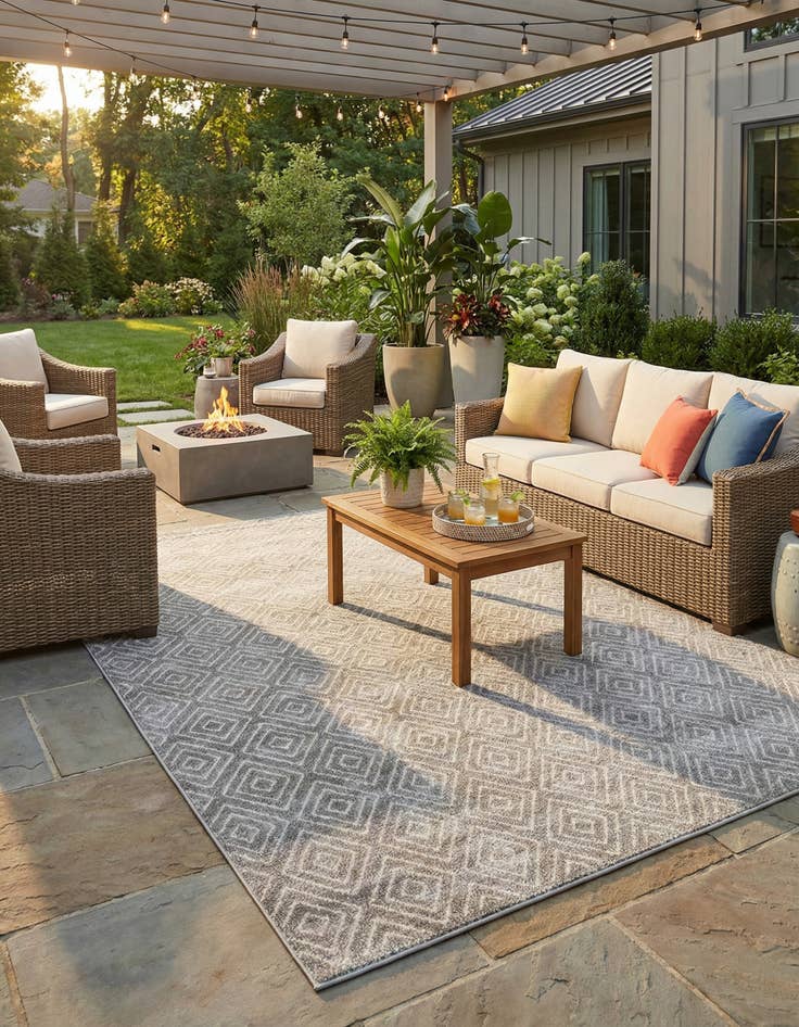 Detail image of 9' x 12'  Washable Sabrina Soto Indoor / Outdoor Rug