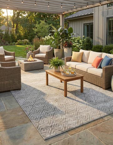 Gray Easy-Clean Sabrina Soto Indoor / Outdoor Rug