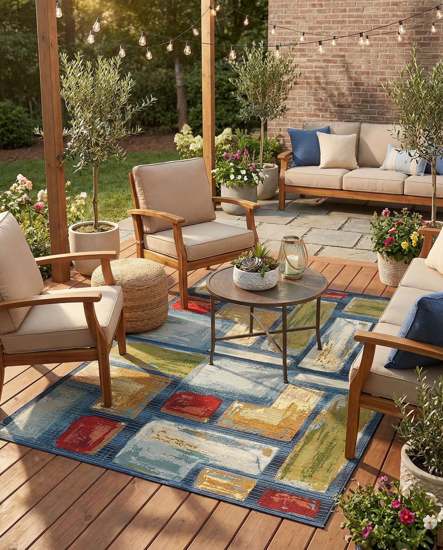 4' x 6' Easy-Clean Modern Indoor / Outdoor Rug