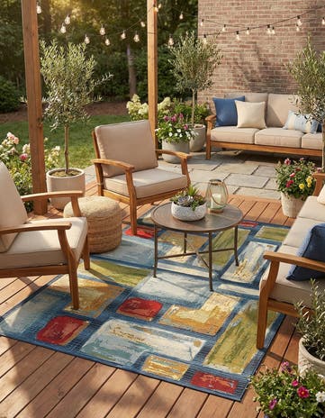 4' x 6' Easy-Clean Modern Indoor / Outdoor Rug