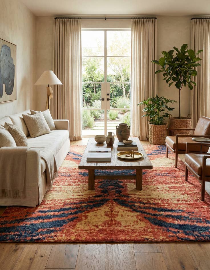 Detail image of 6' 5 x 9' 5  Hand Knotted Darya Wool Rug