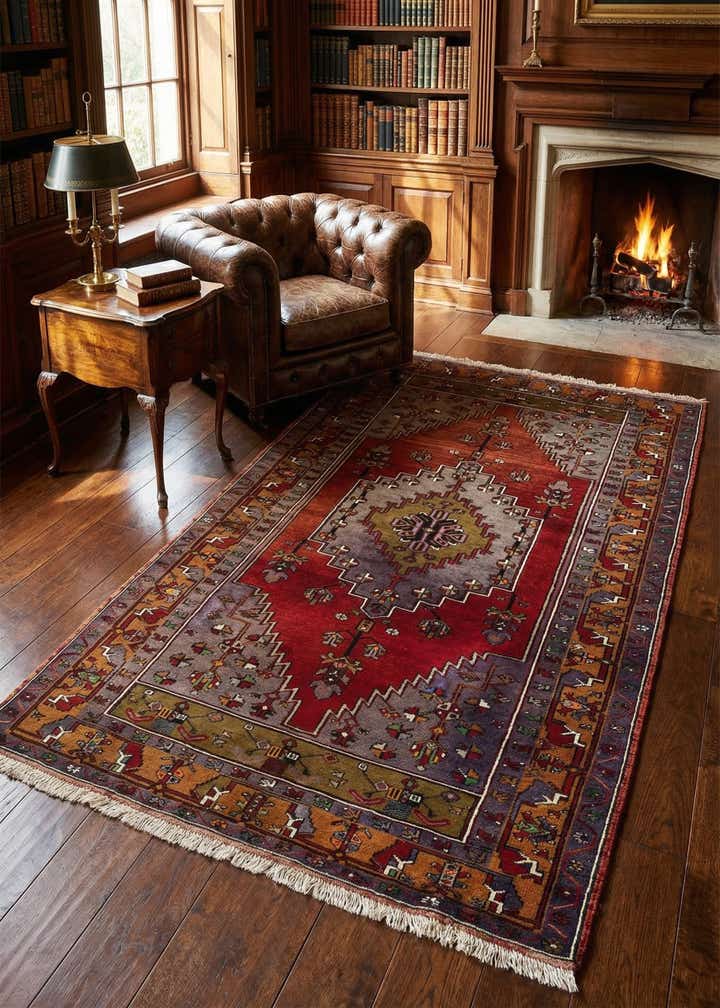 4' 3 x 8' 2 Hand Knotted Anatolian Wool Rug